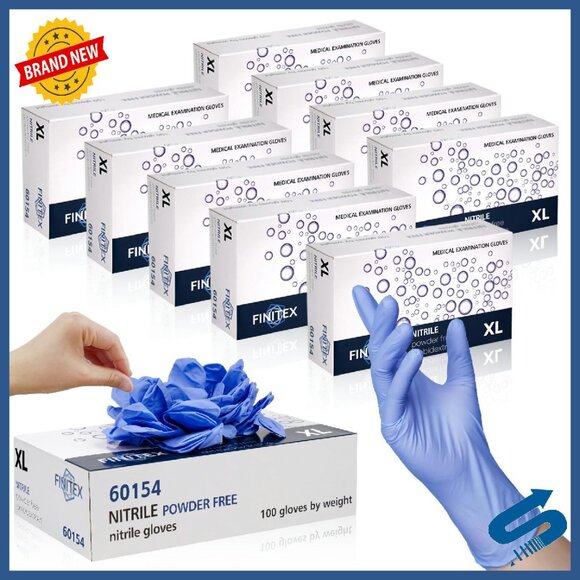 Powder-Free Nitrile Exam Gloves - 1000 Count Durable & Touchscreen Compatible